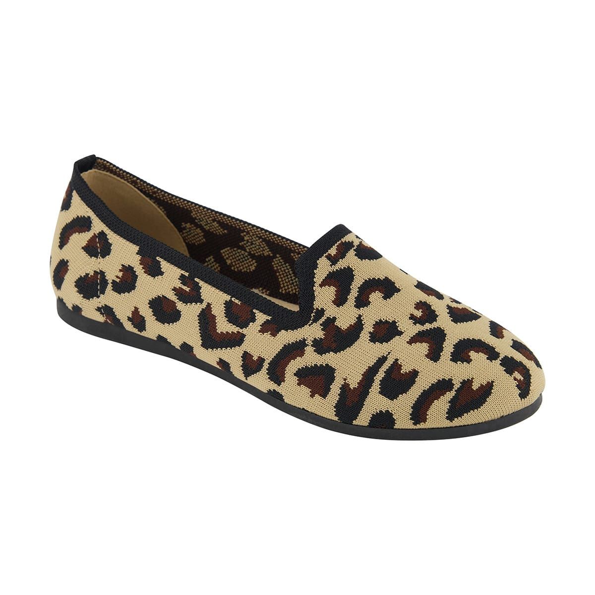 Animal Print Knit Ballet Flats