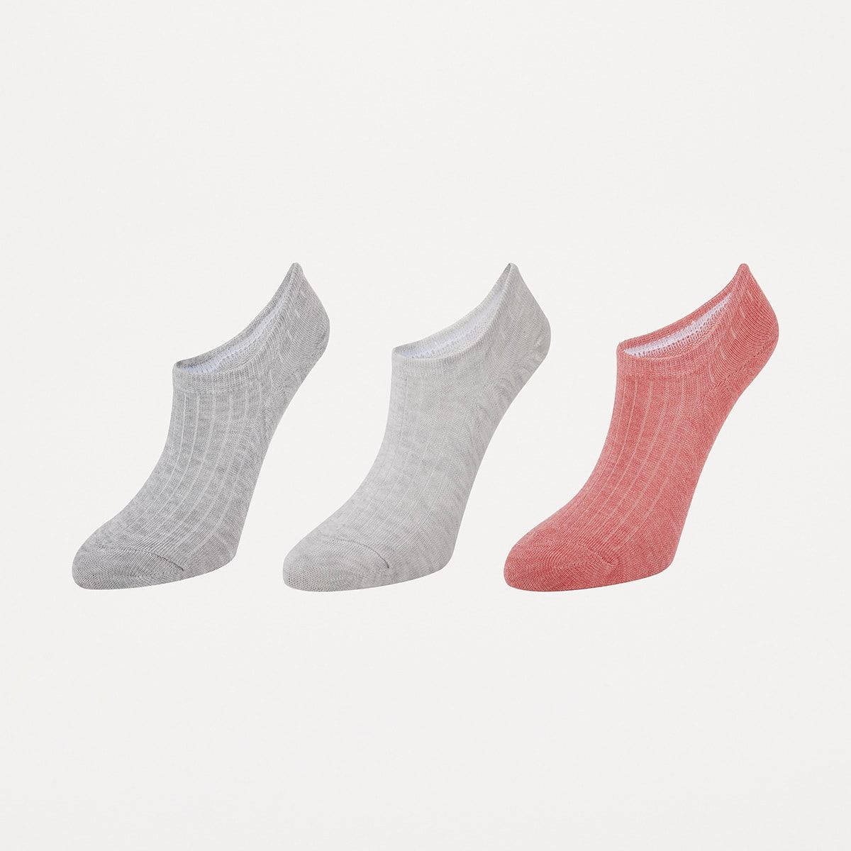 3 Pack Ribbed Bamboo Sneaker Socks