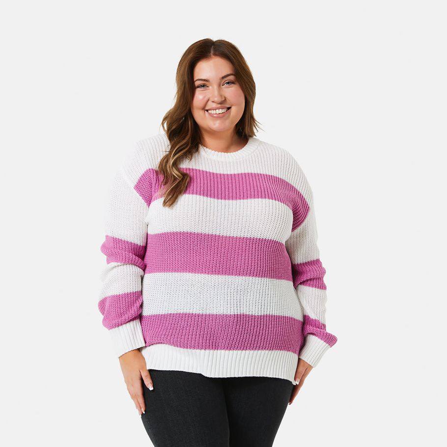 Curve Long Sleeve Stripe Relaxed Jumper