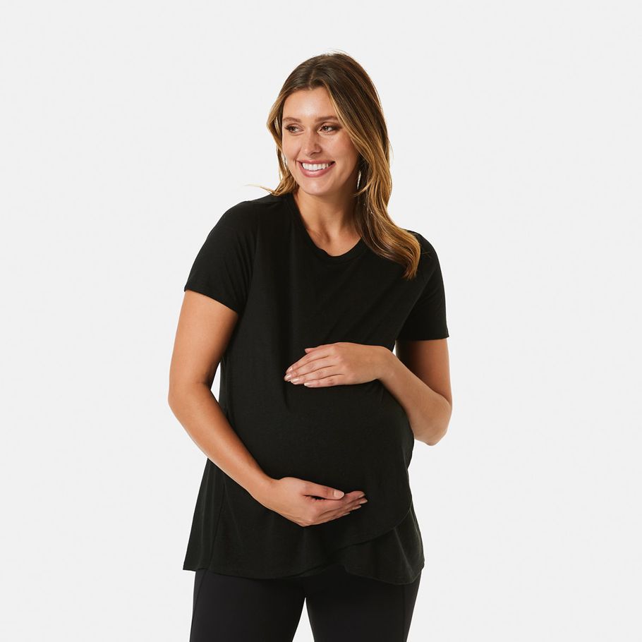 Maternity Print Overlay T-shirt