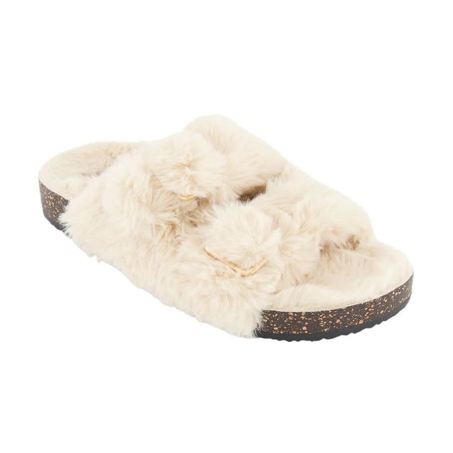 Furry Footbed Slippers