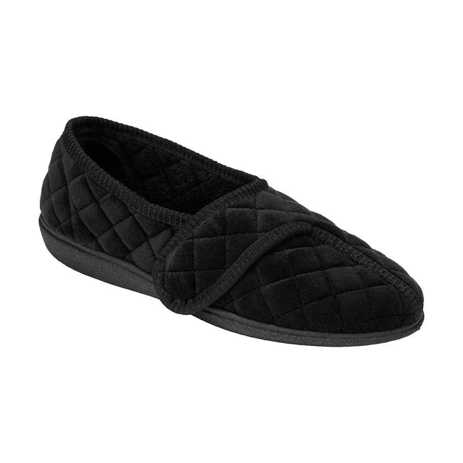 Adjustable Strap Quilted Slipper with Memory Foam
