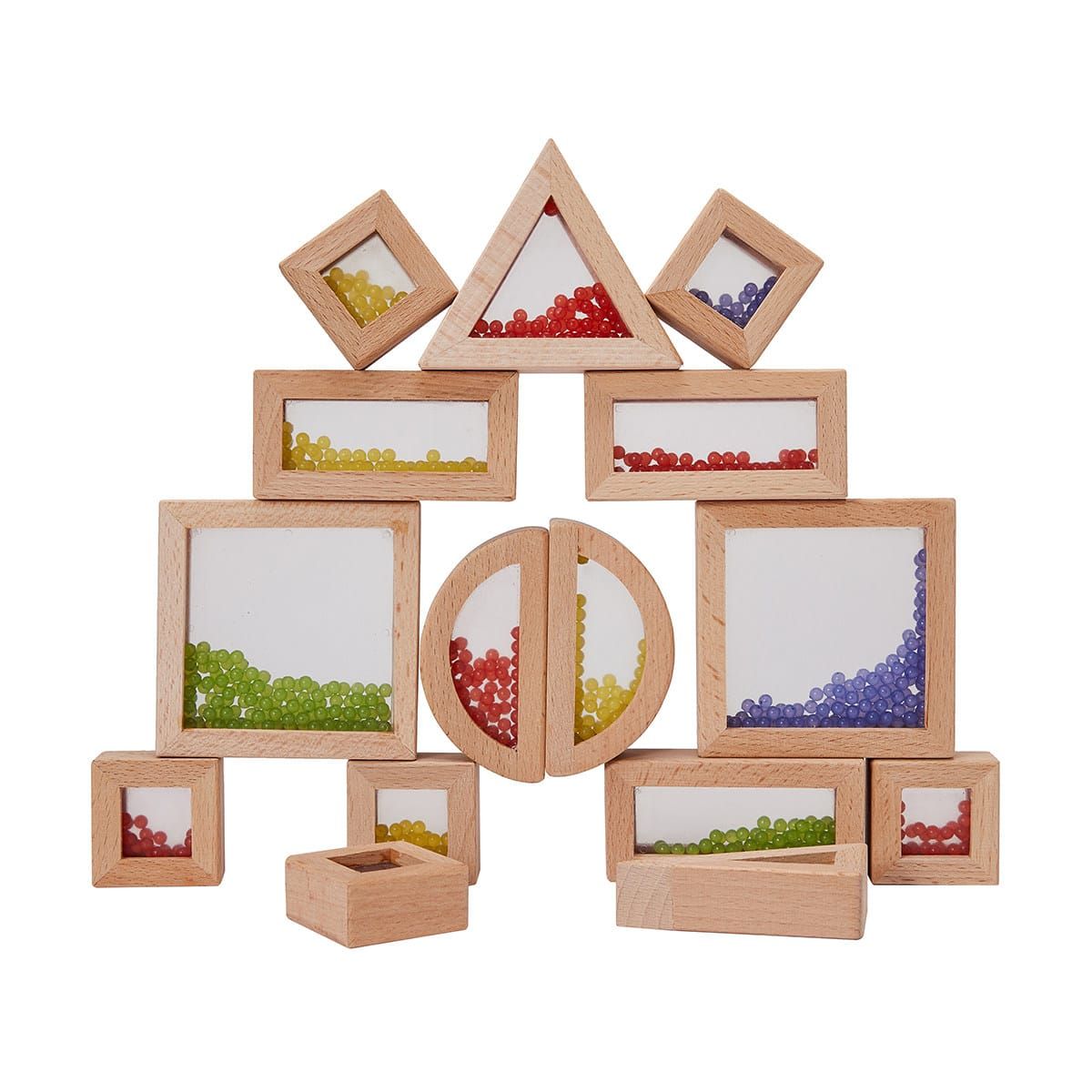 15 Piece Wooden Light and Colour Bead Blocks