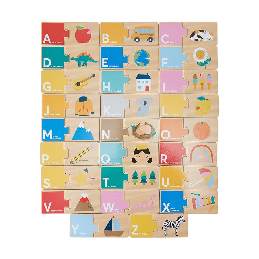 Wooden Alphabet Cards Puzzle Set