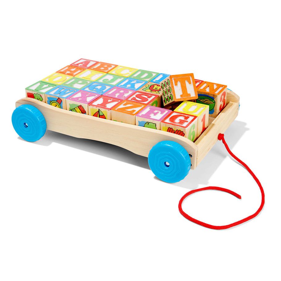 Pull-Along Wagon with Learning Blocks