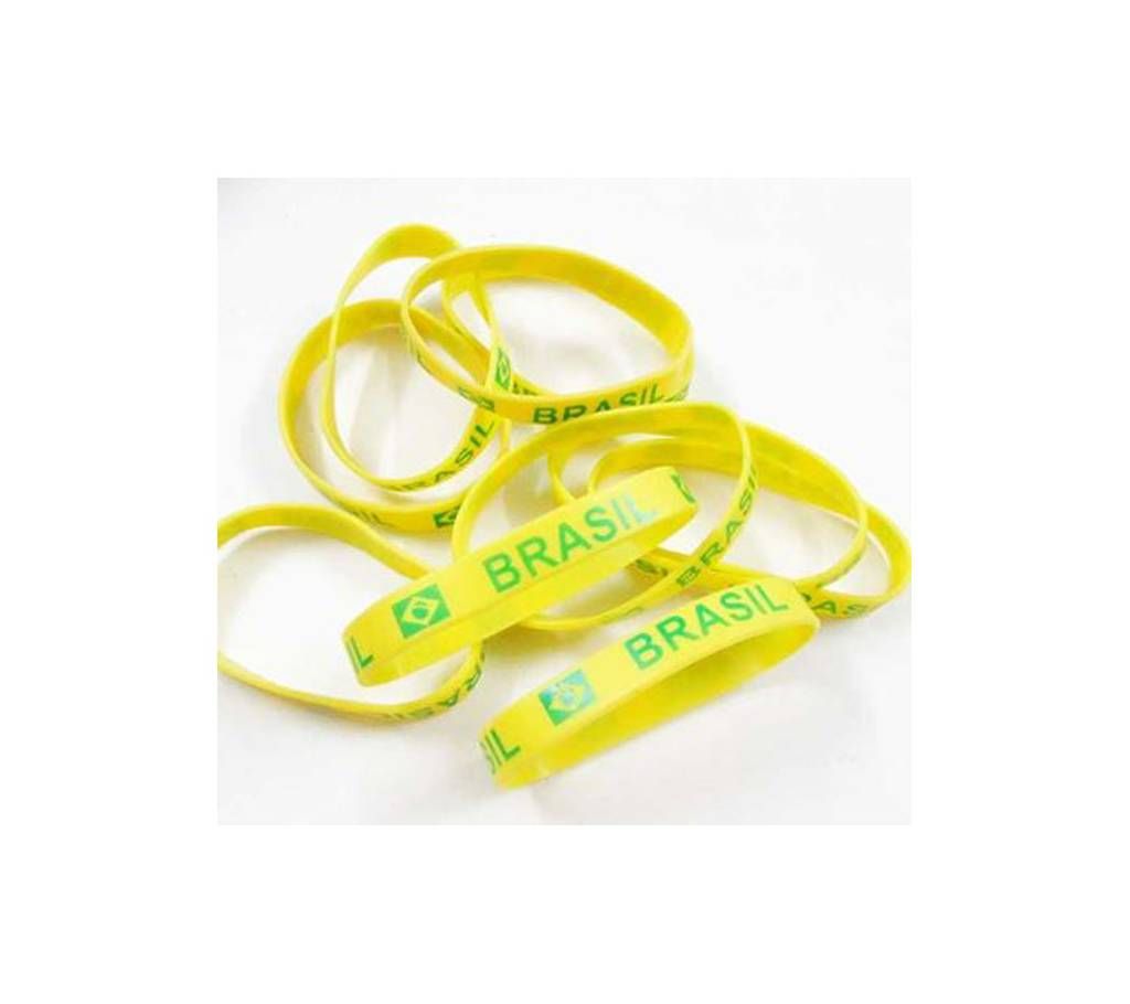 BRAZIL RUBBER HAND BAND BRACELET- 2 Pcs