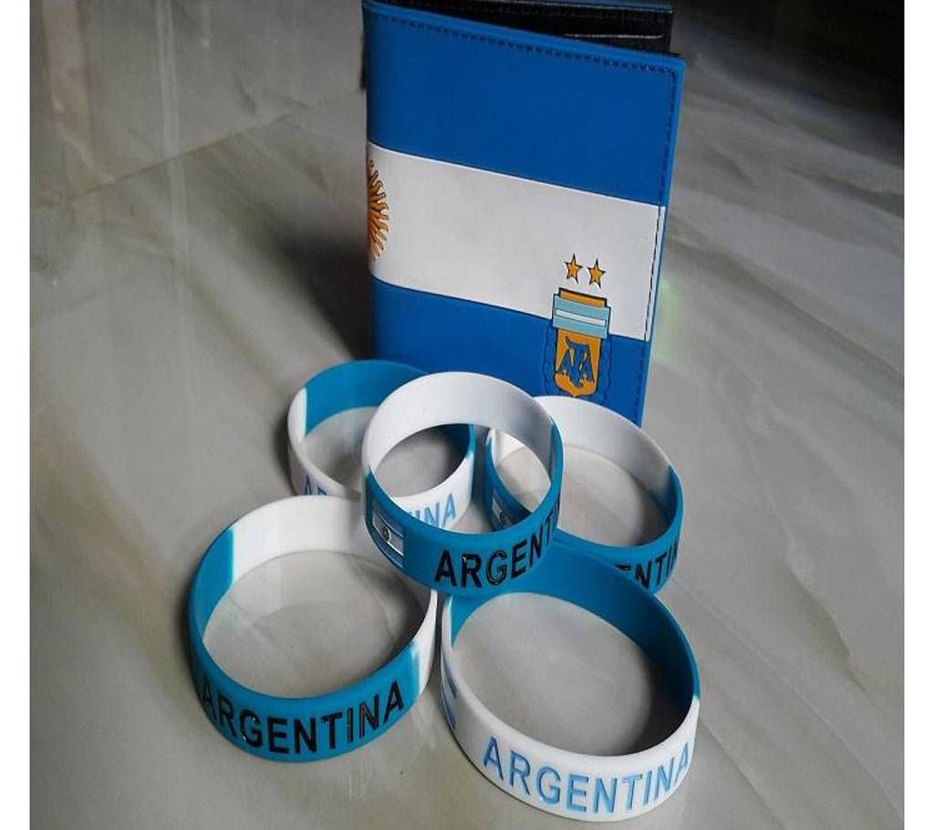 Argentina Wallet And PVC wrist band combo 