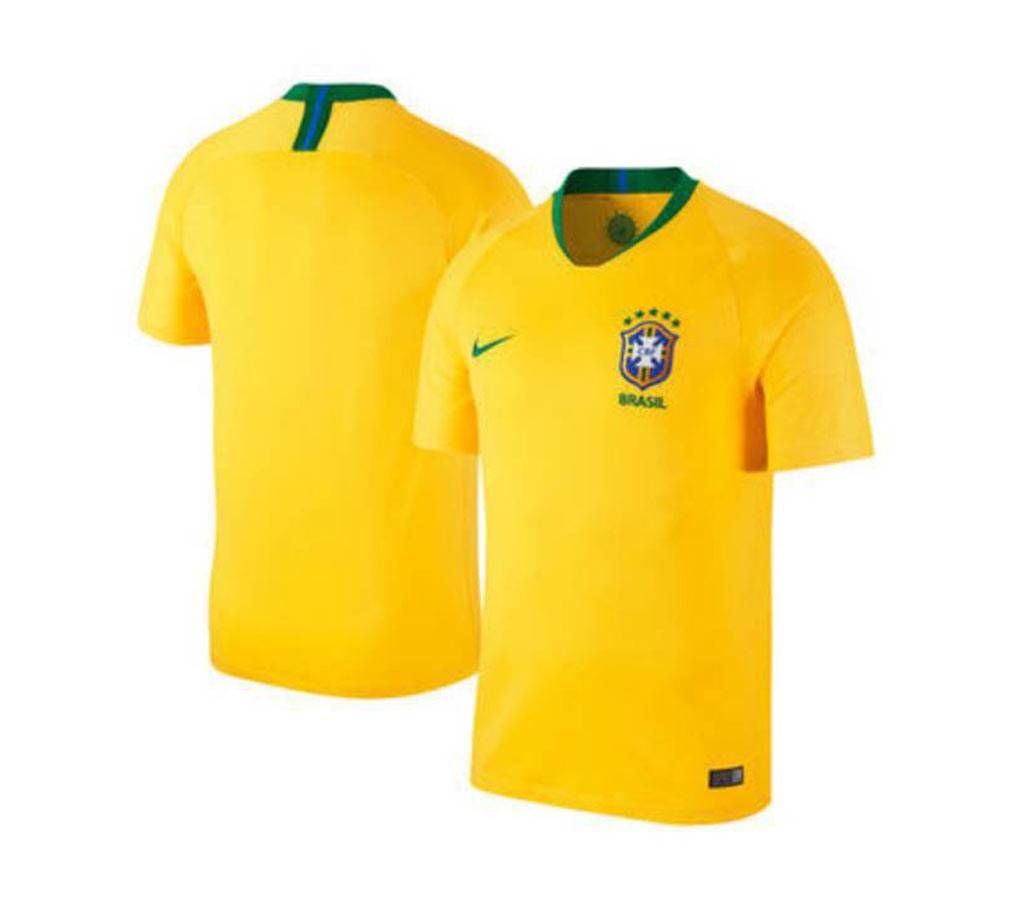 2018 World Cup Brazil Half Slave Home Jersey