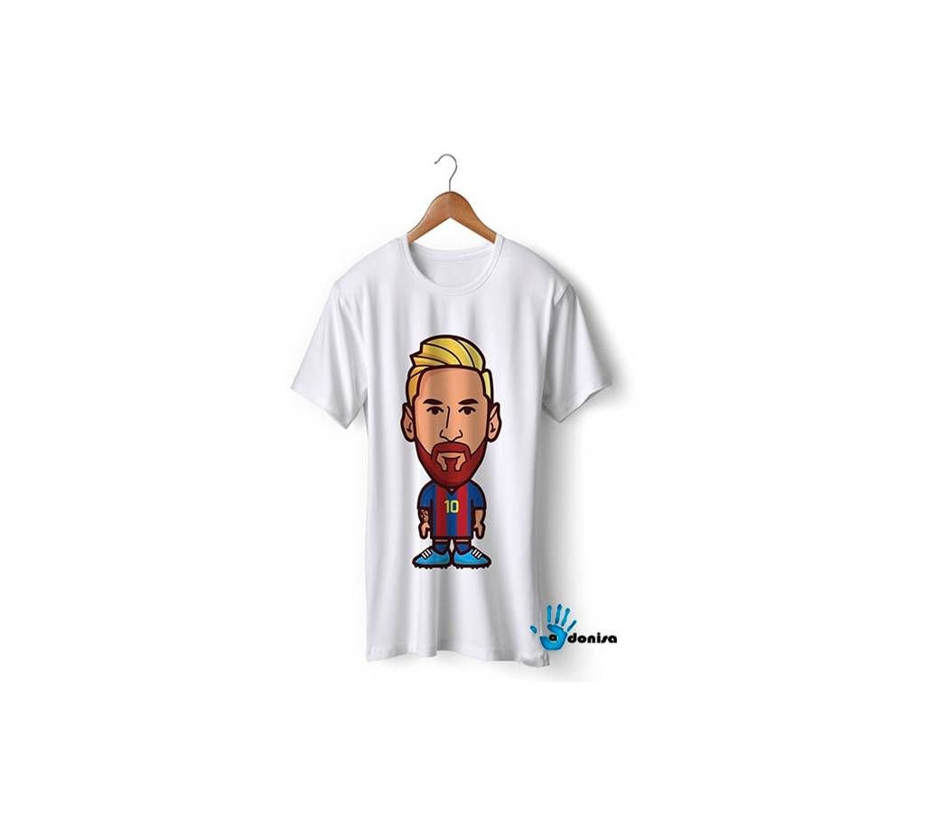 Messi Cartoon - Mens Cotton T-Shirt