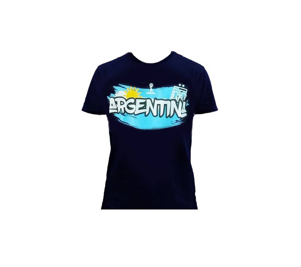 Argentina Supporters Navy Blue Cotton T-Shirt for Men