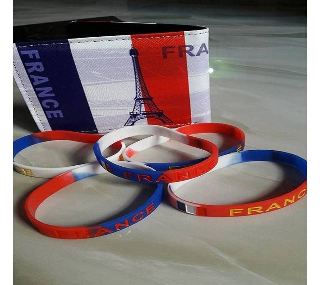 Francs Wallet And PVC wrist band combo 