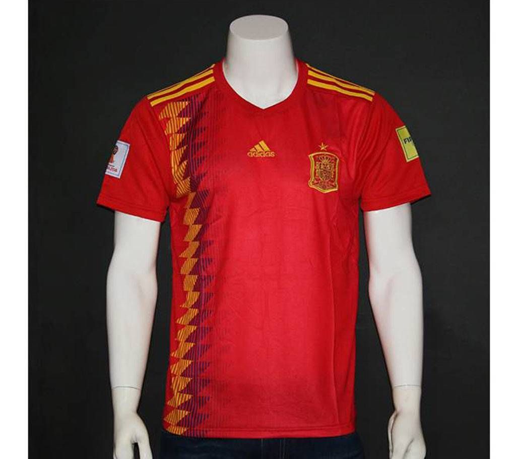Spain Home Half Sleeve Jersey World Cup 2018
