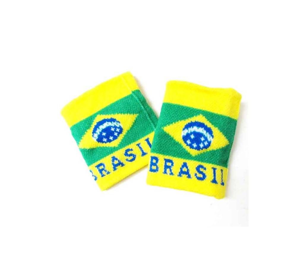 Brazil Lovers Cotton Wrist Band Pair