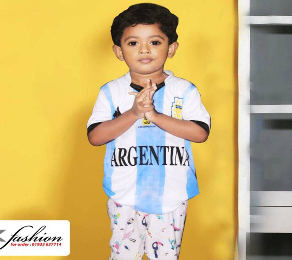 World Cup Argentina Home Jersey For kids 2018 - Half Sleeve (Copy)
