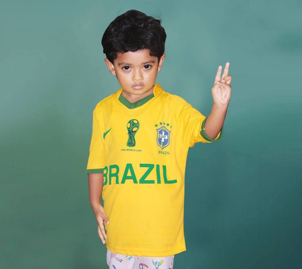 World Cup Brazil Home Jersey For kids 2018 - Half Sleeve (Copy)