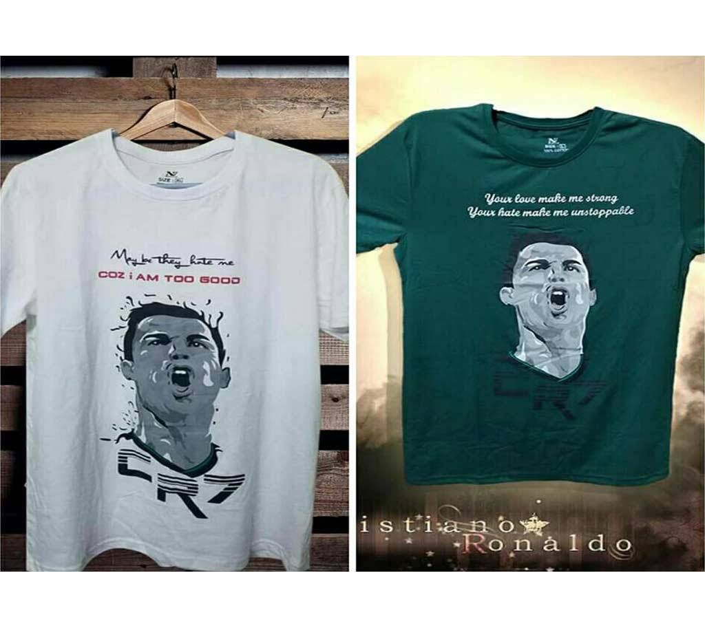 Pack of 2 CR7 Short Sleeve Cotton T-Shirt Combo