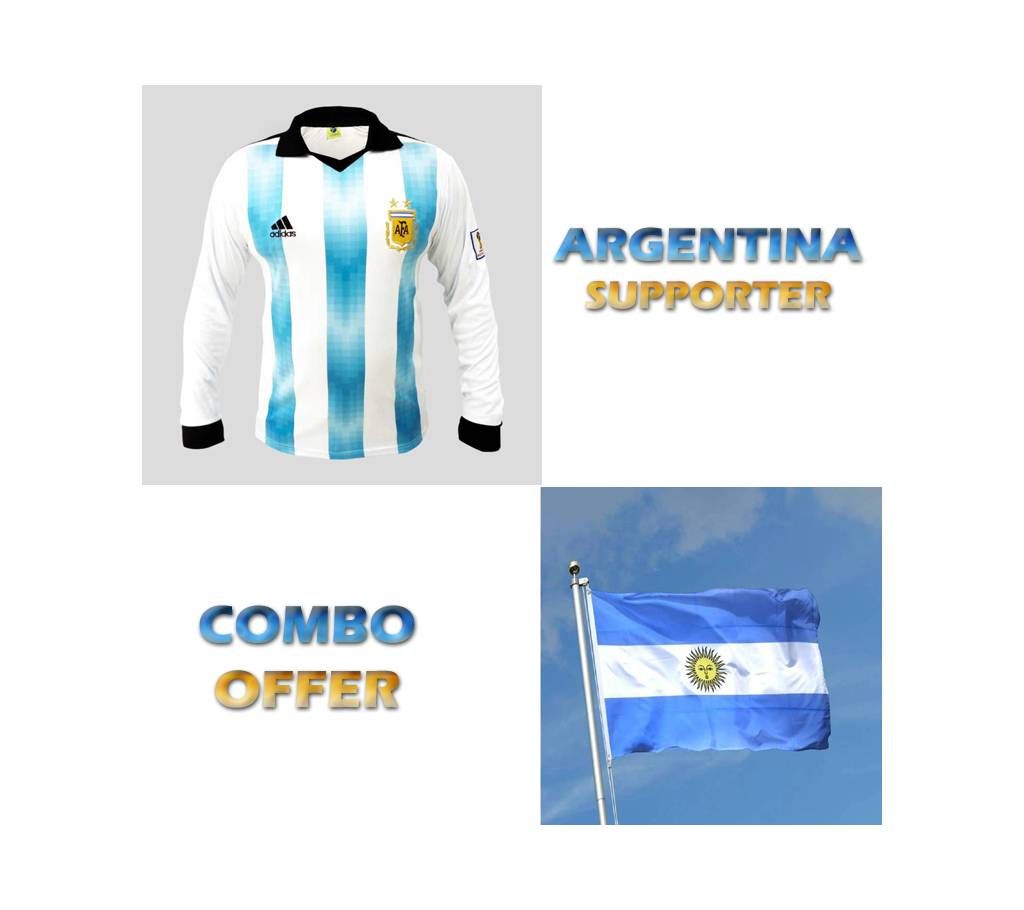 ARGENTINA JERSEY & FLAG 5 FEET COMBO
