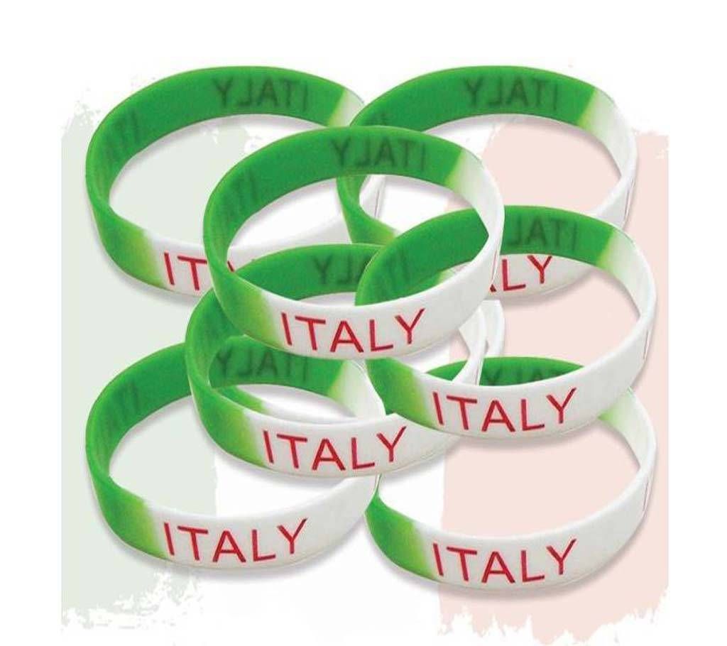 Italy Fan Rubber Wrist Band (10 Pieces Combo)