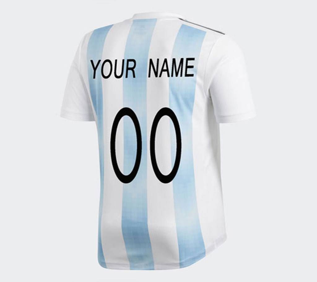 2018 World Cup Argentina Home Customized Half Jersey (Copy)