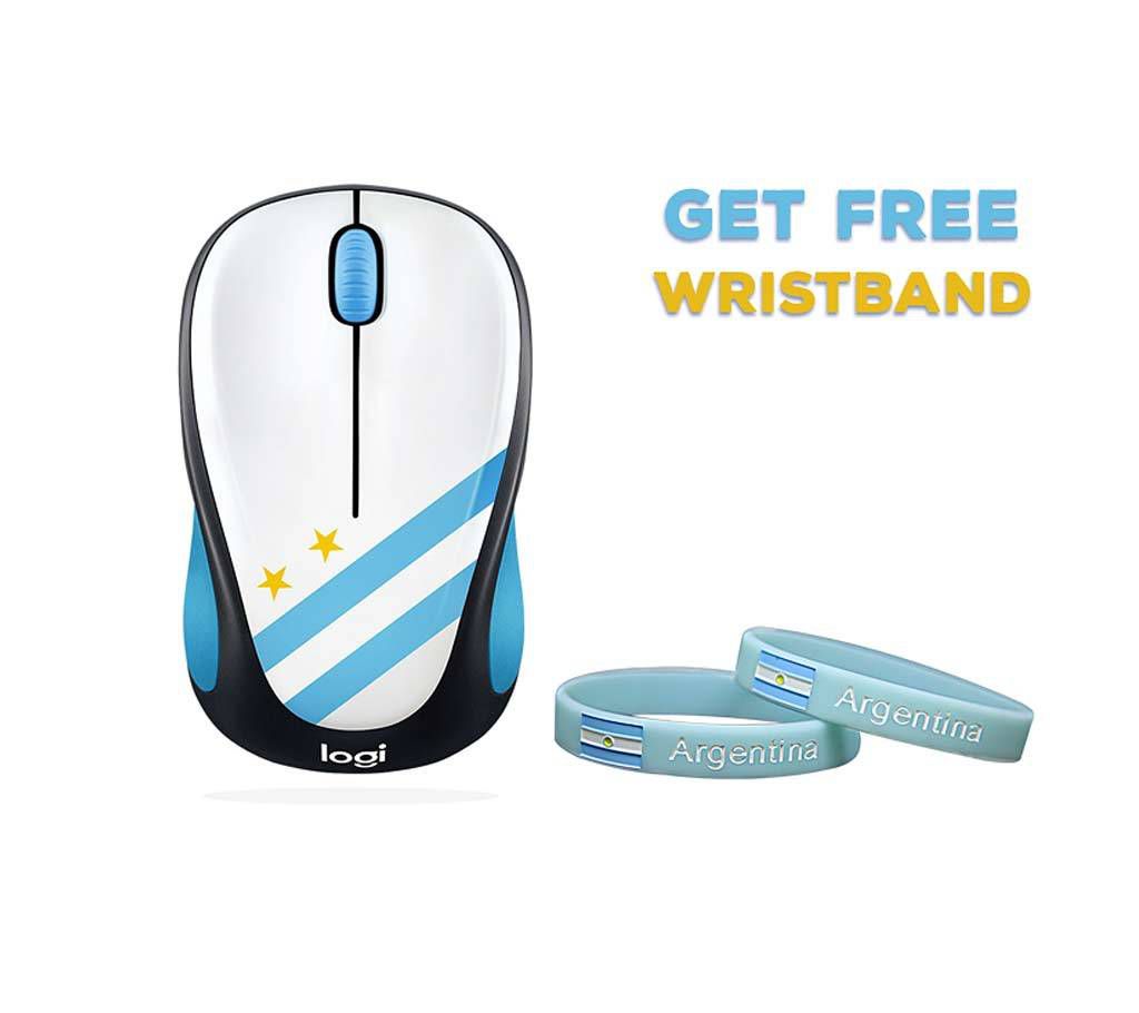 Logitech M238 Wireless Mouse (Argentina Flag Designed) - Free 1 pcs Argentina wristband