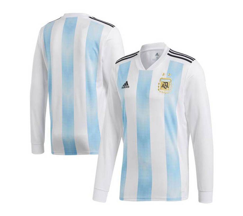 Argentina 2018 World Cup Long Sleeve Home Jersey