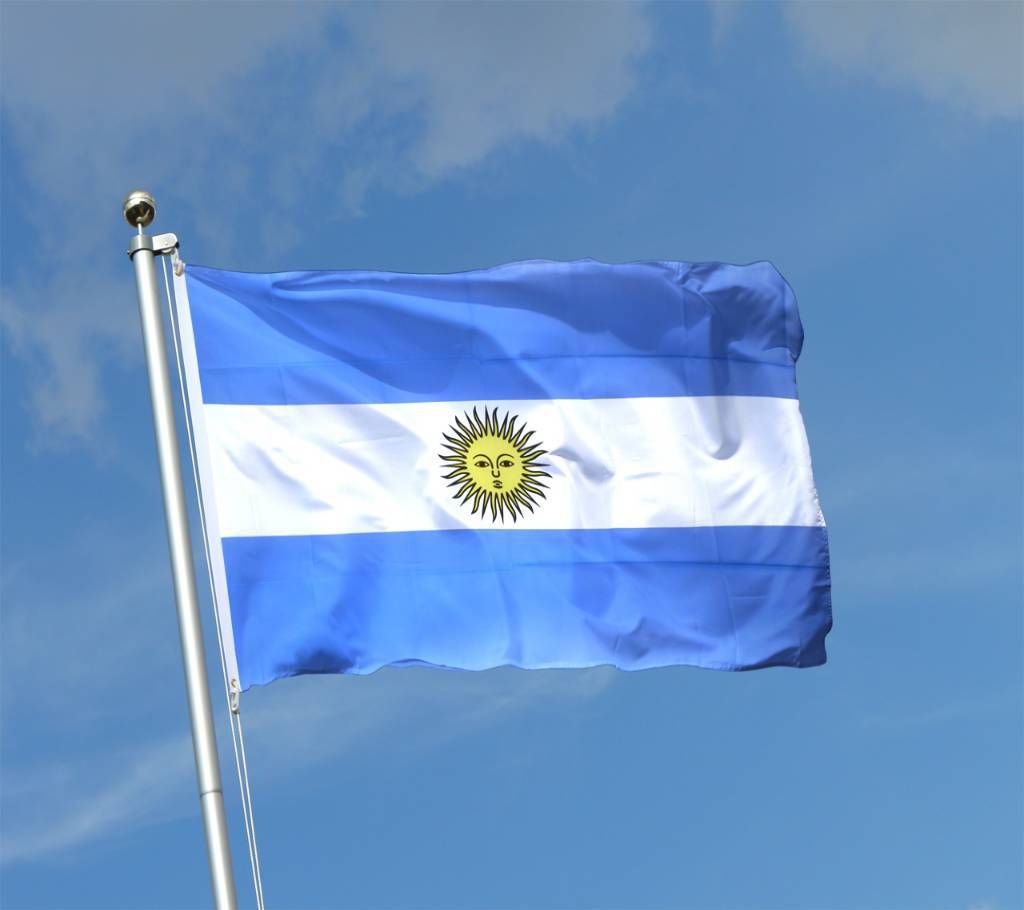 Argentina Flag 2.5 Feet with Hand Stitch