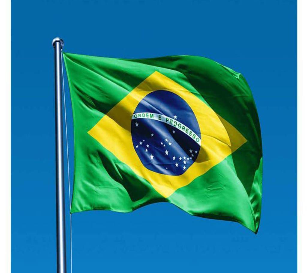 Brazil Flag 5 Feet with Sublimation Print (Free Bangladeshi Flag)