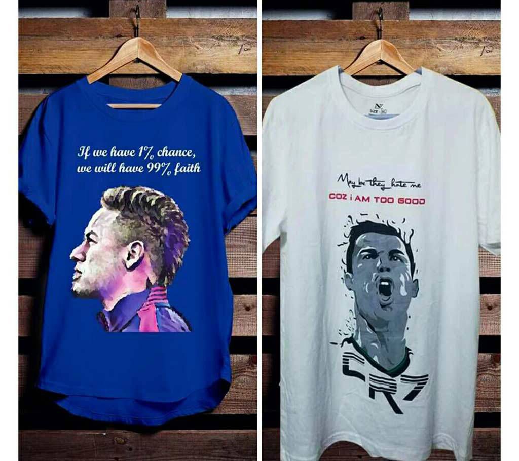 2pcs Neymar-Ronaldo Short Sleeve Cotton T-Shirt